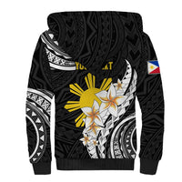 Personalised Philippines Tribal Sherpa Hoodie Mix Plumeria LT7 - Polynesian Pride