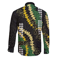 Hawaii Aloha Kakau Family Matching Puletasi and Hawaiian Shirt Puakenikeni and Maile Lei Twist