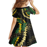 Hawaii Puakenikeni - Maile Lei Family Matching Off Shoulder Maxi Dress and Hawaiian Shirt Obsidian Black