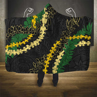 Hawaii Puakenikeni - Maile Lei Hooded Blanket Obsidian Black LT7 - Polynesian Pride