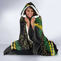 Hawaii Puakenikeni - Maile Lei Hooded Blanket Obsidian Black LT7 - Polynesian Pride
