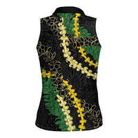 Hawaii Puakenikeni - Maile Lei Women Sleeveless Polo Shirt Obsidian Black