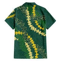 Hawaii Puakenikeni - Maile Lei Family Matching Tank Maxi Dress and Hawaiian Shirt Sage Green