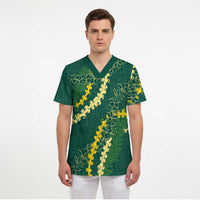 Hawaii Puakenikeni - Maile Lei Scrub Top Sage Green - Polynesian Pride