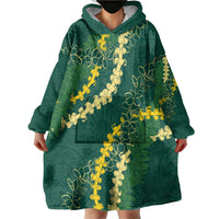 Hawaii Puakenikeni - Maile Lei Wearable Blanket Hoodie Sage Green