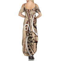 Samoa Siapo Classic Motif Summer Maxi Dress Manuia le tutoatasi o Samoa Independence LT7 - Polynesian Pride