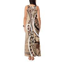 Samoa Siapo Classic Motif Tank Maxi Dress Manuia le tutoatasi o Samoa Independence LT7 - Polynesian Pride