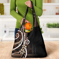 Samoa Siapo Classic Motif Grocery Bag Manuia le tuto’atasi o Samoa Independence Black Style