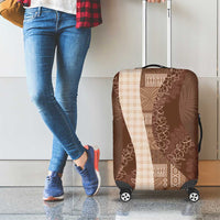 Polynesian Tribal Pattern Patchwork Picturesque Luggage Cover Mocha