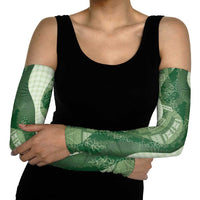 Polynesian Tribal Pattern Patchwork Picturesque Arm Sleeves Sage Green