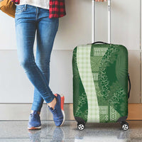 Polynesian Tribal Pattern Patchwork Picturesque Luggage Cover Sage Green