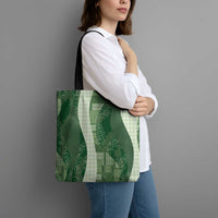Polynesian Tribal Pattern Patchwork Picturesque Tote Bag Sage Green