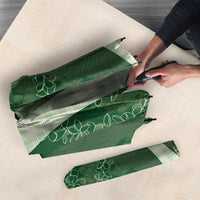 Polynesian Tribal Pattern Patchwork Picturesque Umbrella Sage Green