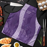 Polynesian Tribal Pattern Patchwork Picturesque Apron Deep Violet