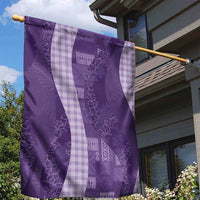 Polynesian Tribal Pattern Patchwork Picturesque Garden Flag Deep Violet