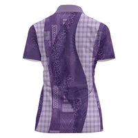 Polynesian Tribal Pattern Patchwork Picturesque Women Polo Shirt Deep Violet LT7 - Polynesian Pride