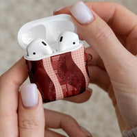 Polynesian Tribal Pattern Patchwork Picturesque AirPods Case Crimson