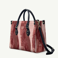 Polynesian Tribal Pattern Patchwork Picturesque Leather Bag Crimson
