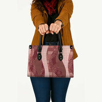Polynesian Tribal Pattern Patchwork Picturesque Leather Bag Crimson
