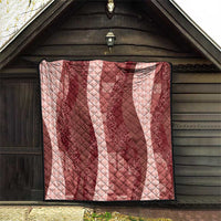 Polynesian Tribal Pattern Patchwork Picturesque Quilt Crimson