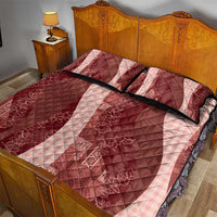 Polynesian Tribal Pattern Patchwork Picturesque Quilt Bed Set Crimson