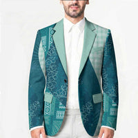 Polynesian Tribal Pattern Patchwork Picturesque Blazer Oceanic