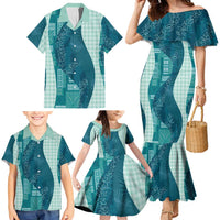Polynesian Tribal Pattern Patchwork Picturesque Family Matching Mermaid Dress and Hawaiian Shirt Oceanic LT7 - Polynesian Pride