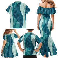 Polynesian Tribal Pattern Patchwork Picturesque Family Matching Mermaid Dress and Hawaiian Shirt Oceanic LT7 - Polynesian Pride