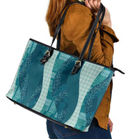 Polynesian Tribal Pattern Patchwork Picturesque Leather Tote Bag Oceanic