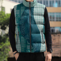 Polynesian Tribal Pattern Patchwork Picturesque Sleeveless Puffer Jacket Oceanic