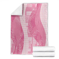 Polynesian Tribal Pattern Patchwork Picturesque Blanket Rose Pink
