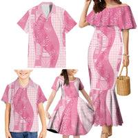 Polynesian Tribal Pattern Patchwork Picturesque Family Matching Mermaid Dress and Hawaiian Shirt Rose Pink LT7 - Polynesian Pride