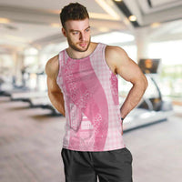 Polynesian Tribal Pattern Patchwork Picturesque Men Tank Top Rose Pink