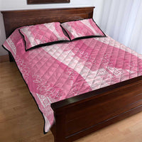 Polynesian Tribal Pattern Patchwork Picturesque Quilt Bed Set Rose Pink