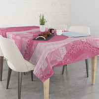 Polynesian Tribal Pattern Patchwork Picturesque Tablecloth Rose Pink