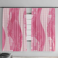 Polynesian Tribal Pattern Patchwork Picturesque Window Curtain Rose Pink