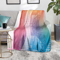 Polynesian Tribal Pattern Patchwork Picturesque Blanket Holographic