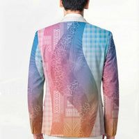 Polynesian Tribal Pattern Patchwork Picturesque Blazer Holographic