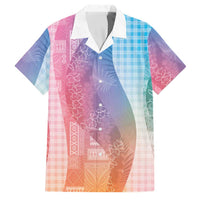Polynesian Tribal Pattern Patchwork Picturesque Family Matching Off Shoulder Maxi Dress and Hawaiian Shirt Holographic