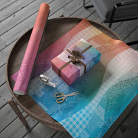 Polynesian Tribal Pattern Patchwork Picturesque Wrapping Paper Holographic