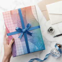 Polynesian Tribal Pattern Patchwork Picturesque Wrapping Paper Holographic