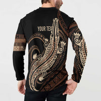 Personalized Solomon Islands Crocodile Button Sweatshirt Hapi Isles - Independence Anniversary