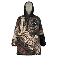 Personalized Solomon Islands Crocodile Wearable Blanket Hoodie Hapi Isles - Independence Anniversary