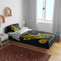 Personalized Solomon Islands Independence Anniversary Bedding Set Crocodile Mix Tapa
