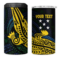 Personalized Solomon Islands Independence Anniversary 4 in 1 Can Cooler Tumbler Crocodile Mix Tapa