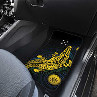 Personalized Solomon Islands Independence Anniversary Car Mats Crocodile Mix Tapa