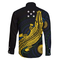 Personalized Solomon Islands Independence Anniversary Family Matching Puletasi and Hawaiian Shirt Crocodile Mix Tapa