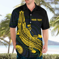 Personalized Solomon Islands Independence Anniversary Hawaiian Shirt Crocodile Mix Tapa