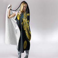 Personalized Solomon Islands Independence Anniversary Hooded Blanket Crocodile Mix Tapa