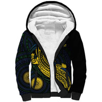 Personalized Solomon Islands Independence Anniversary Sherpa Hoodie Crocodile Mix Tapa